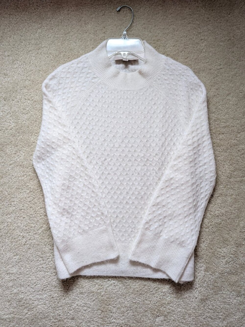 LOFT - Stitchy Flare Sleeve Sweater - Women's Small Petite - White